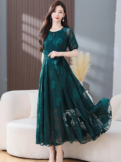 Bloesemzucht Zomerbries Maxi Chiffon Prom Jurk