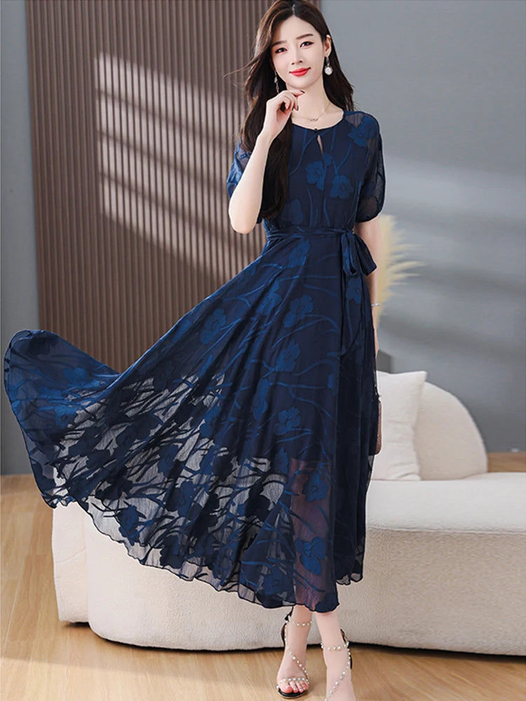 Bloesemzucht Zomerbries Maxi Chiffon Prom Jurk