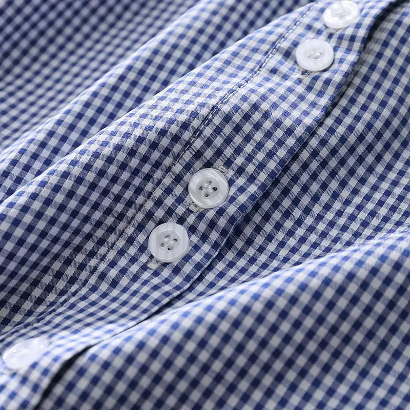 Vintage Kanten Blauw Geruit Shirt Bellissima's