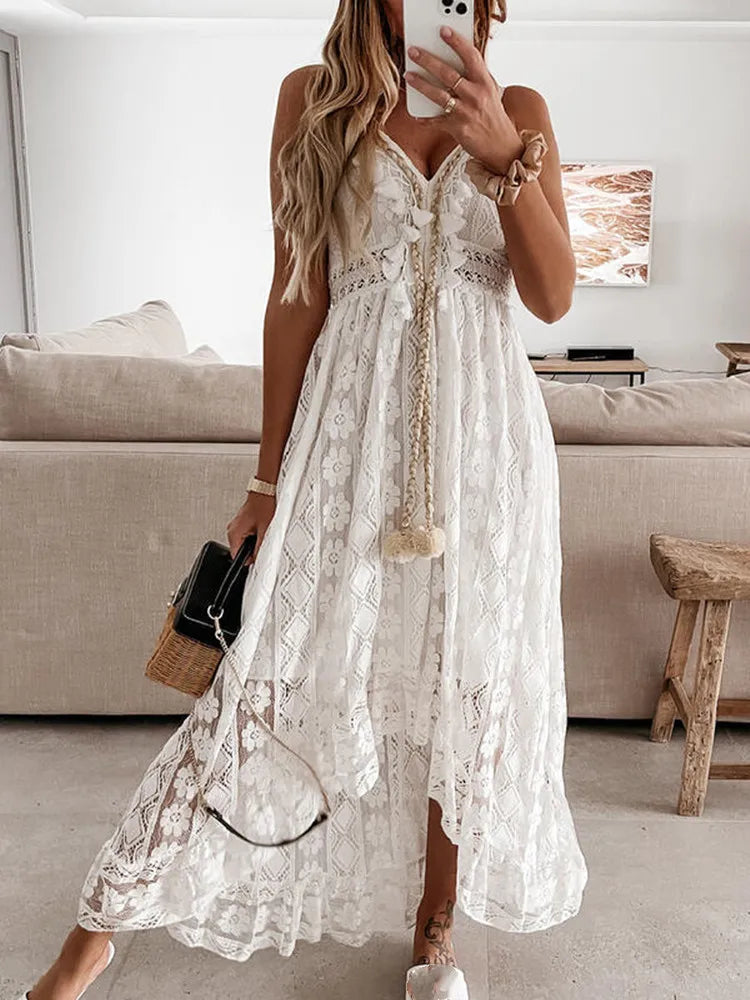 Zephyr Zomerse Dames Kant Boho Stijl Lange Jurk