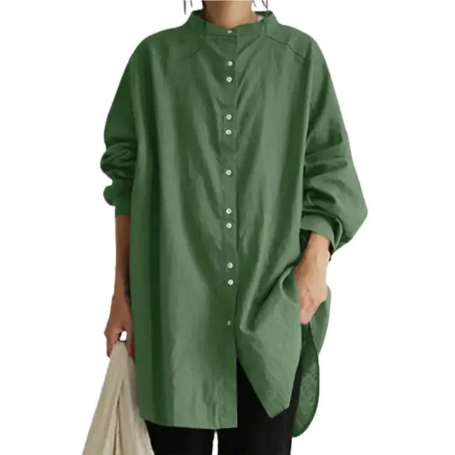 Stilvolle Damen Lange Bluse