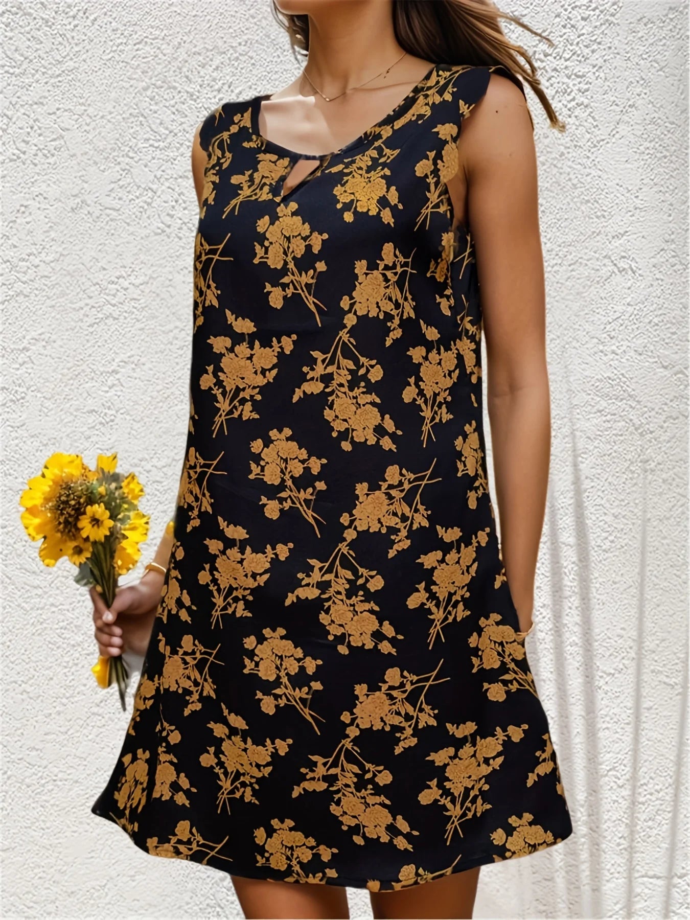 Bloemrijk Zomerse Bloemenprint Mini-jurk