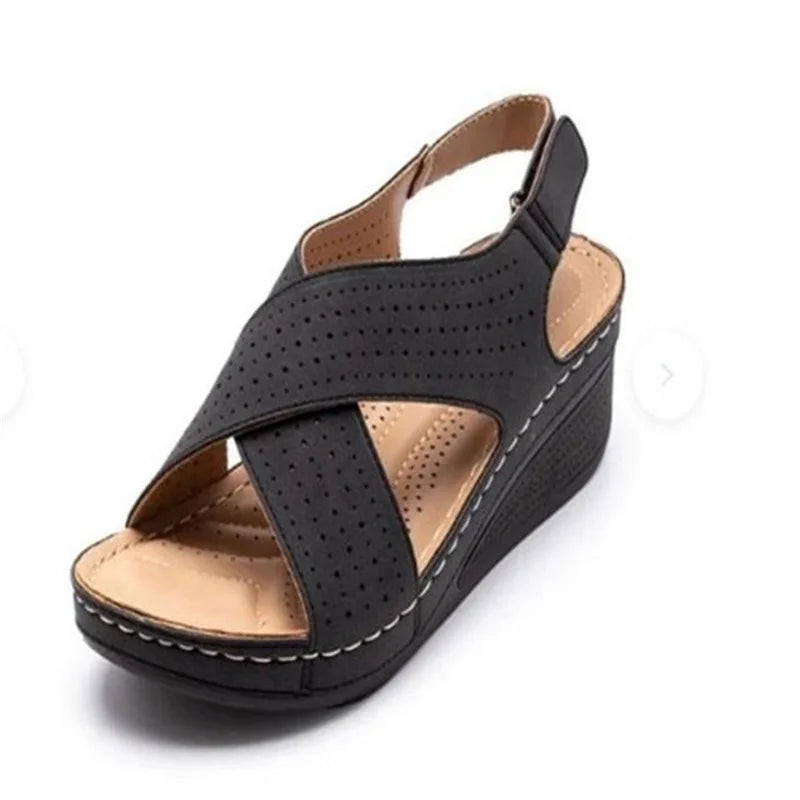 Sommer Damen Hohle Keile Sommer Sandalen