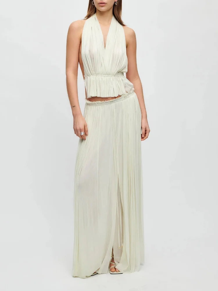 VivaChic Geplooide Rok Set