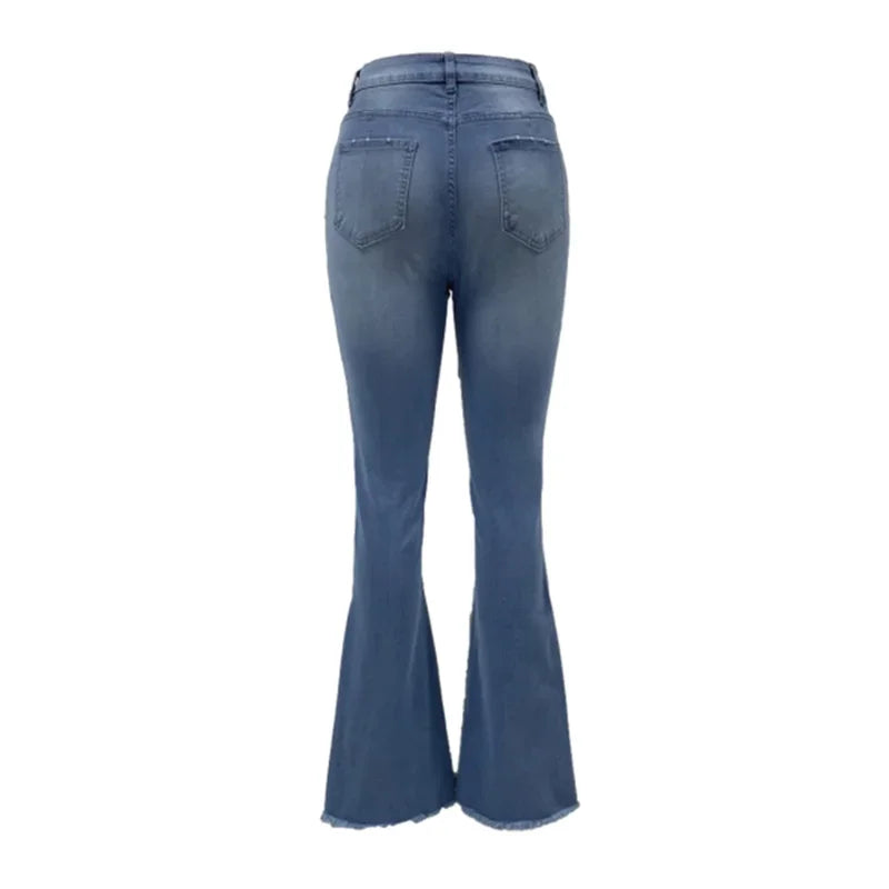 ChicDenim Vaqueros Ajustados de Mezclilla con Detalles de Borlas