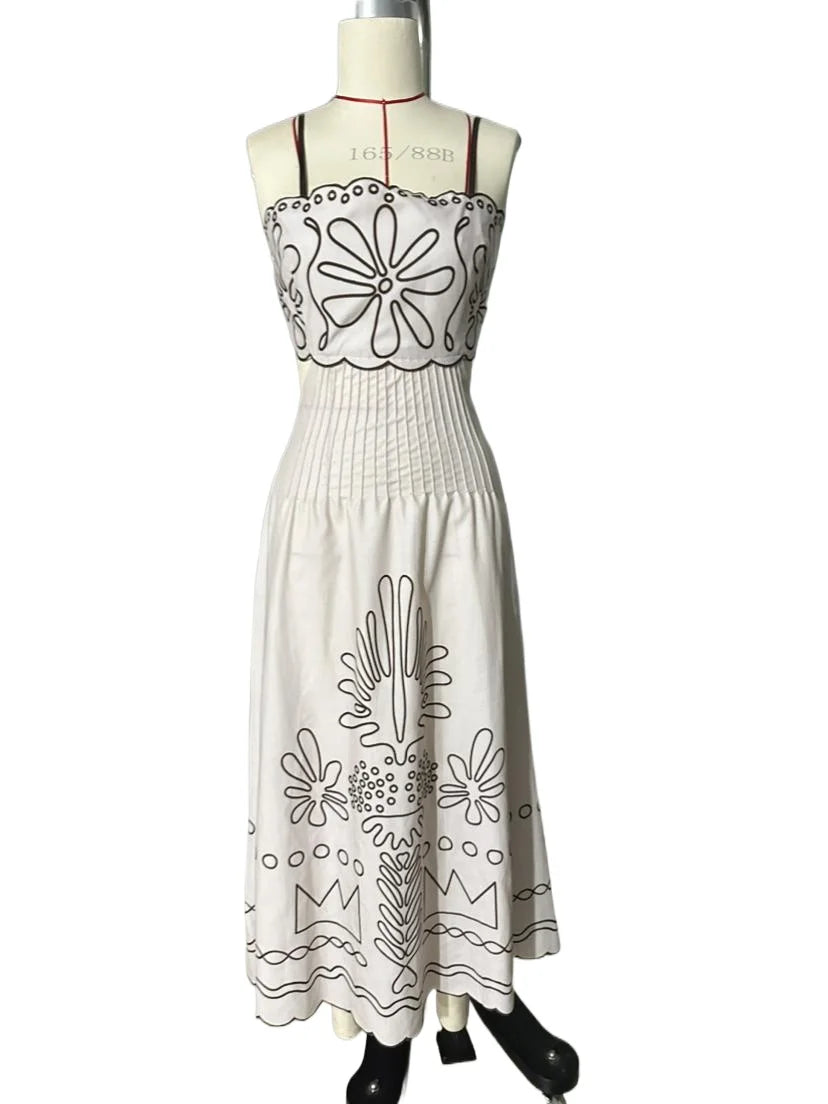 Bohemian Spaghettiband Lange Strandjurk