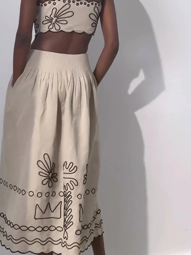 Bohemian Spaghettiband Lange Strandjurk