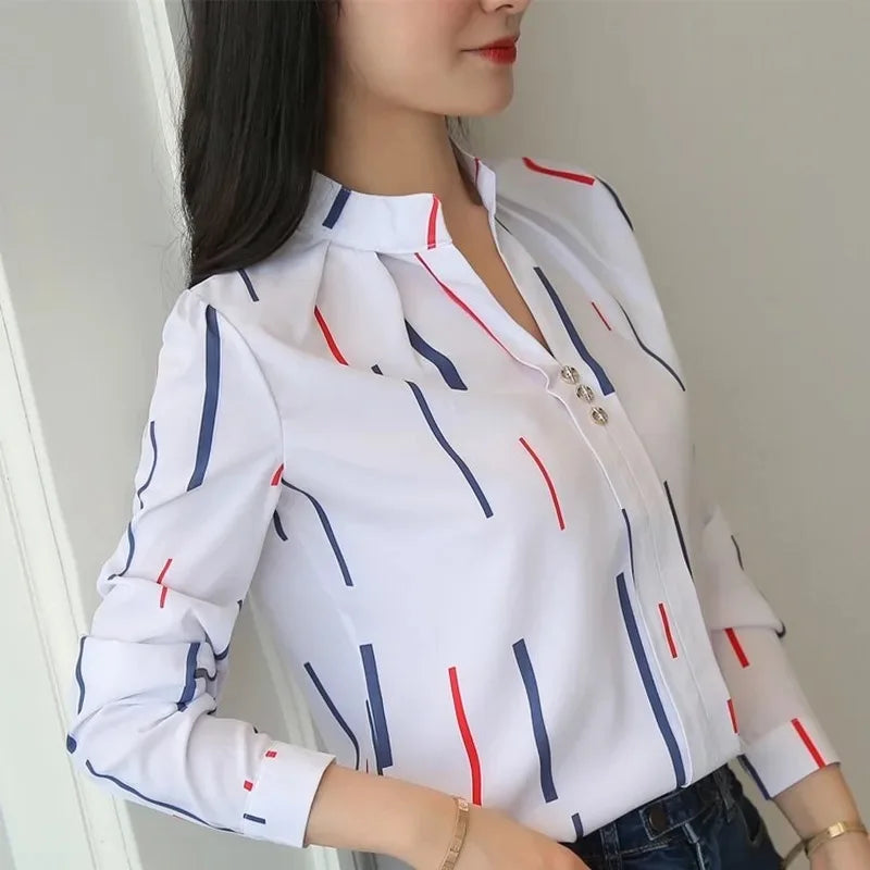 Camicia Bianca a Righe per Donna