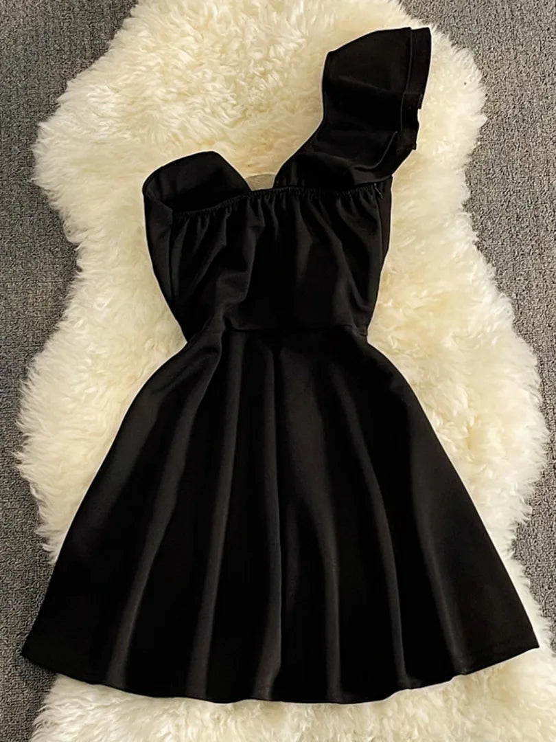 Diva Zwarte Witte Mini Jurk