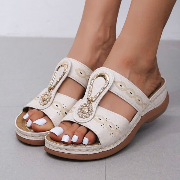 Velanora - Orthopedic Wedge Leather Sandals