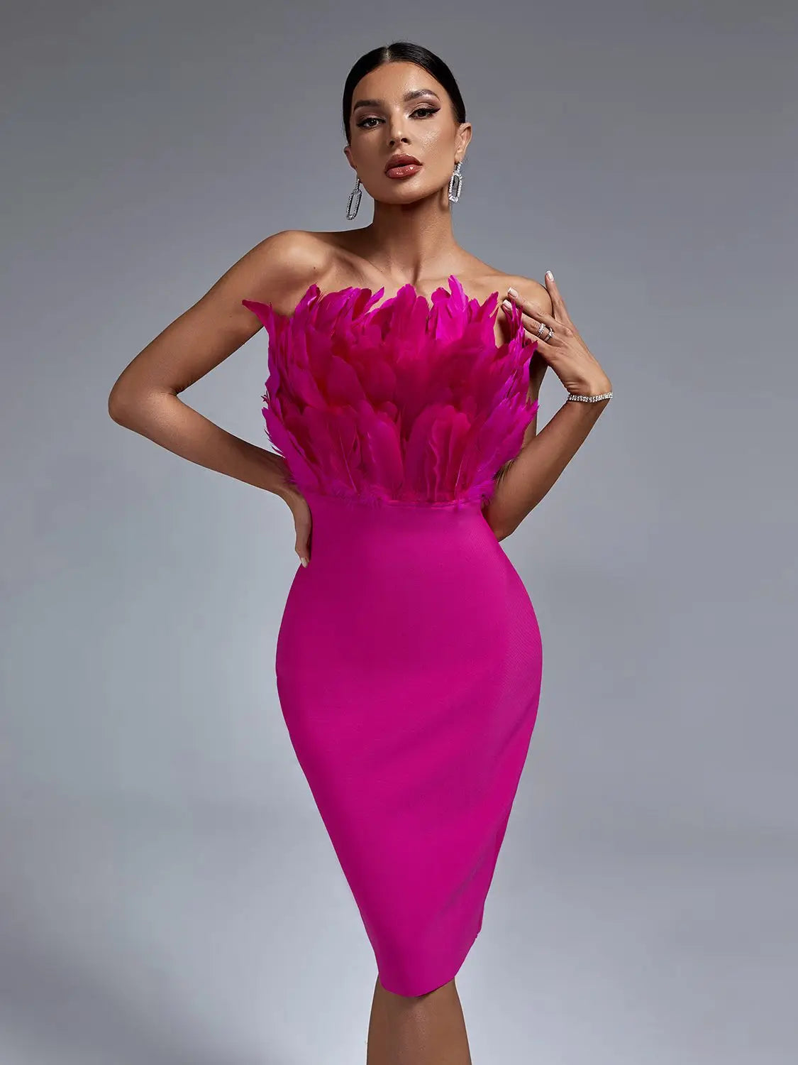 Celeste Feather Bandage Jurk Voor Stijlvolle Dames