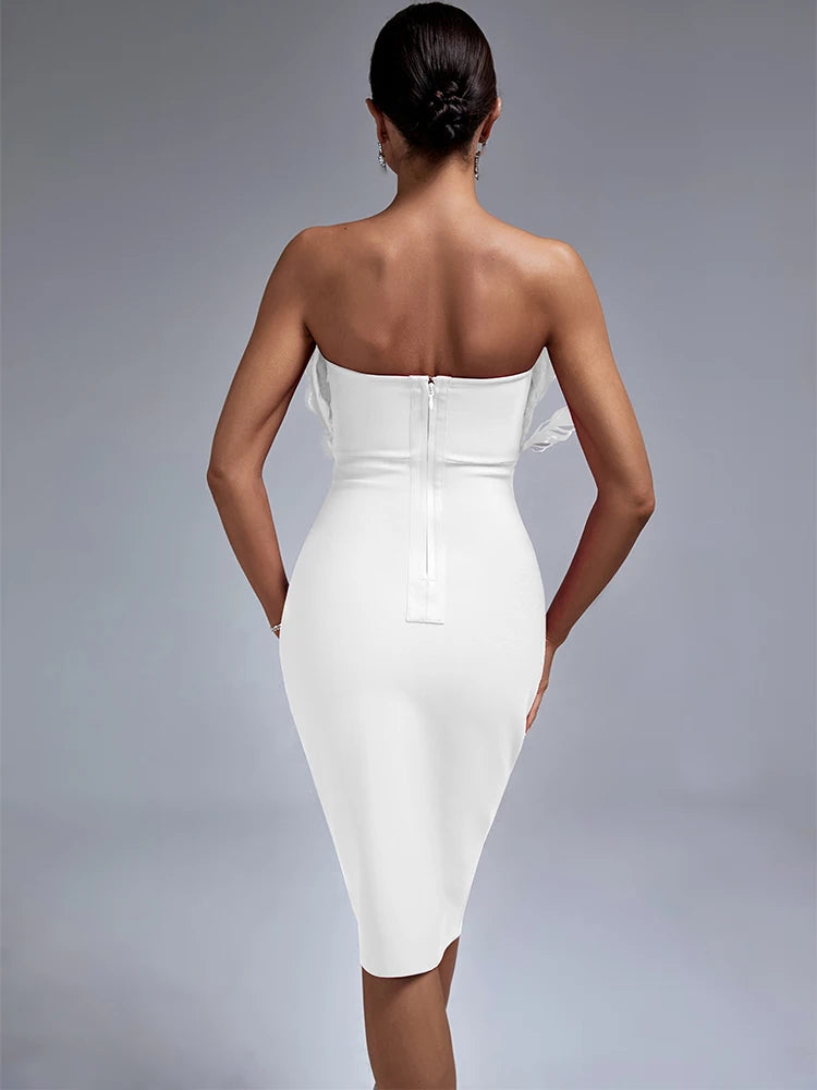 Celeste Feather Bandage Jurk Voor Stijlvolle Dames