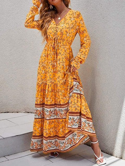 Betoverende Strepen Maxi Jurk van Fleur