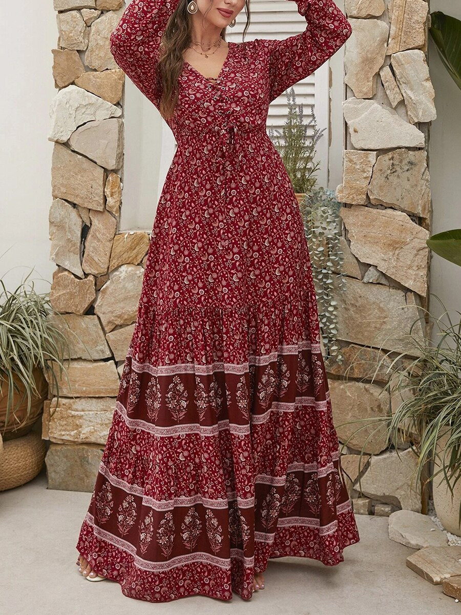 Betoverende Strepen Maxi Jurk van Fleur