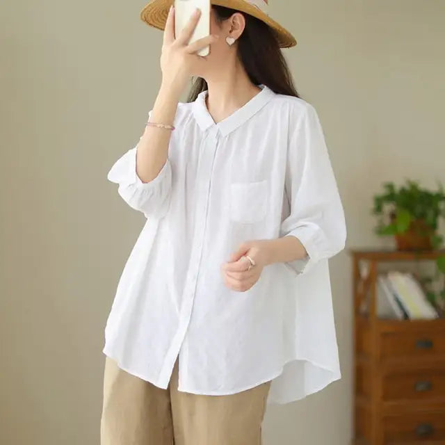Camicia Casual Estiva di Cotone per Donna
