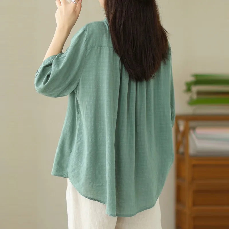 Camicia Casual Estiva di Cotone per Donna