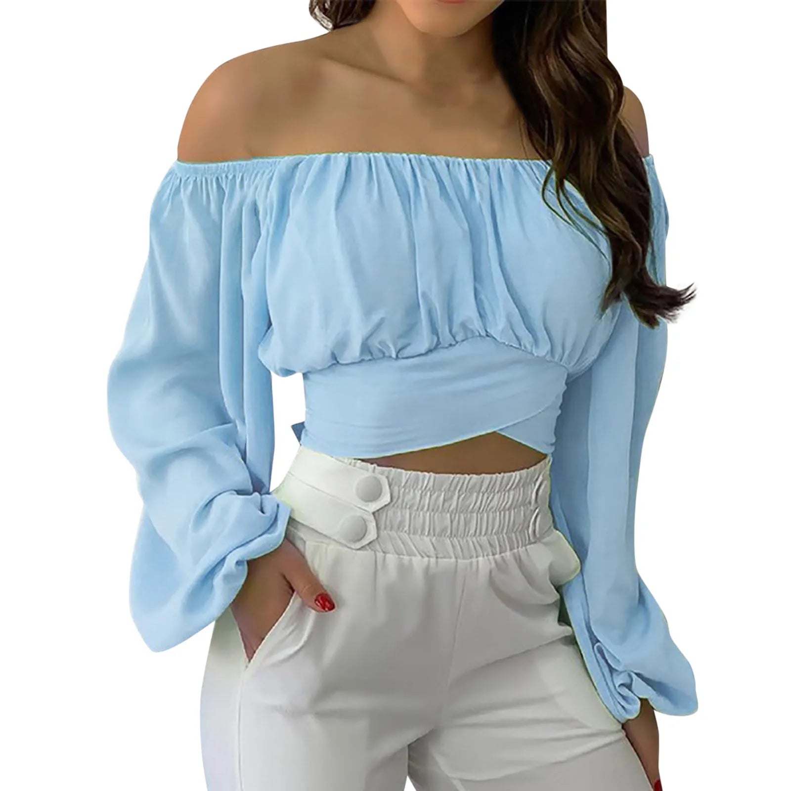 Schattiges Off-Shoulder Crop Top