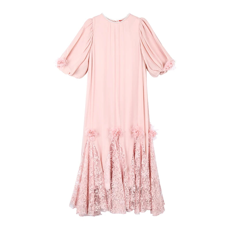 Elegante Bloemenparels Midi-Jurk 2024