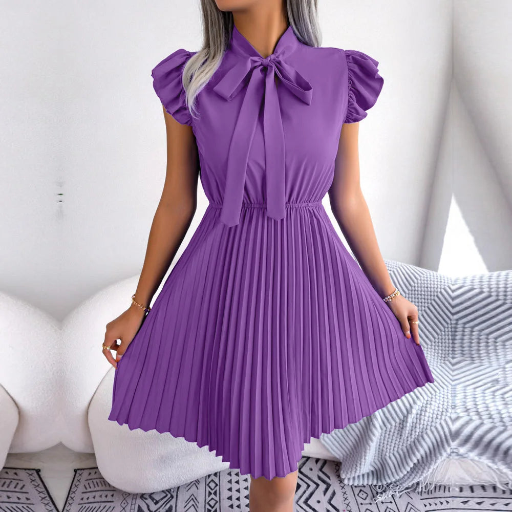 VivaVogue Dames Jurk met Hoge Taille en Grote Plooi