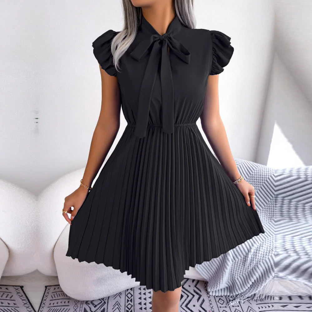 VivaVogue Dames Jurk met Hoge Taille en Grote Plooi