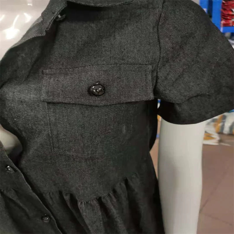 Elegante Zomerjurk met Denim Look voor Vrouwen