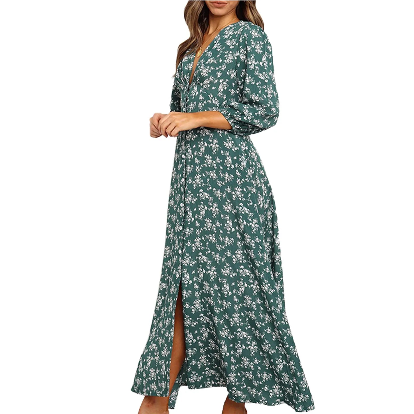 Boho Bloemen Maxi Jurk