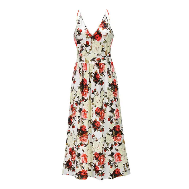 Stijlvolle Zomer Bloemenprint Maxi Jurk van Blomster
