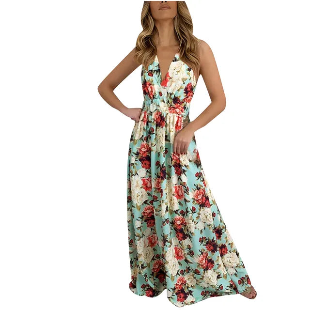 Stijlvolle Zomer Bloemenprint Maxi Jurk van Blomster