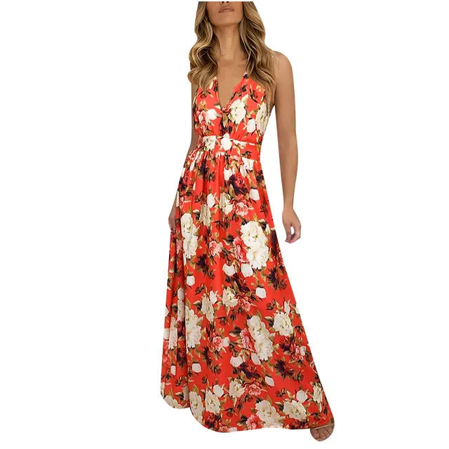 Stijlvolle Zomer Bloemenprint Maxi Jurk van Blomster