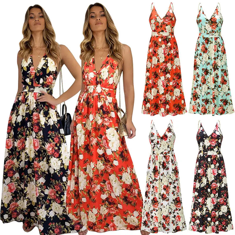 Stijlvolle Zomer Bloemenprint Maxi Jurk van Blomster