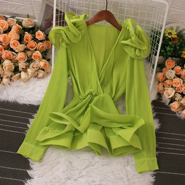 Blouse d'été avec patchwork floral pour femmes