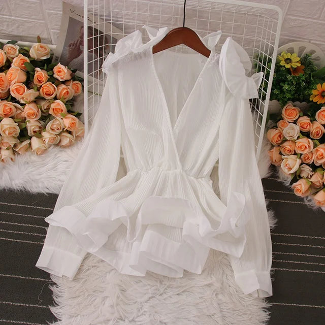 Blouse d'été avec patchwork floral pour femmes