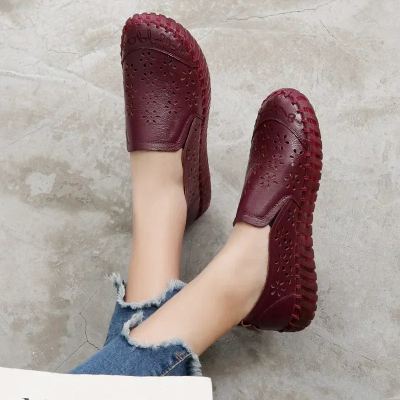 ElegantEase Summer Genuine Leather Loafers
