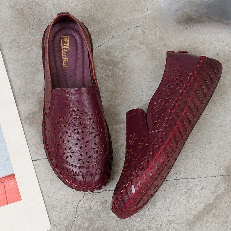 ElegantEase Summer Genuine Leather Loafers