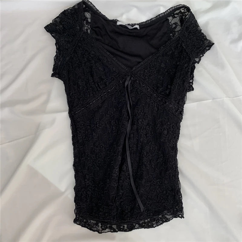 Zomerdromen Kanten Crop Top Lolita Sweet