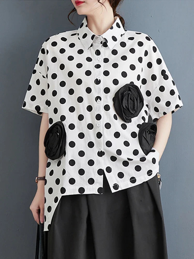 Dot Enkelborstels Shirt Zomer van Xquisite Apparel