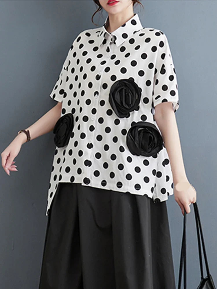 Dot Enkelborstels Shirt Zomer van Xquisite Apparel