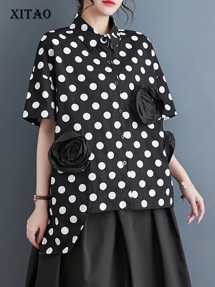 Dot Enkelborstels Shirt Zomer van Xquisite Apparel