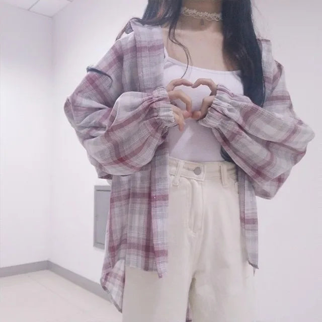 Blusa Vintage de Cuadros