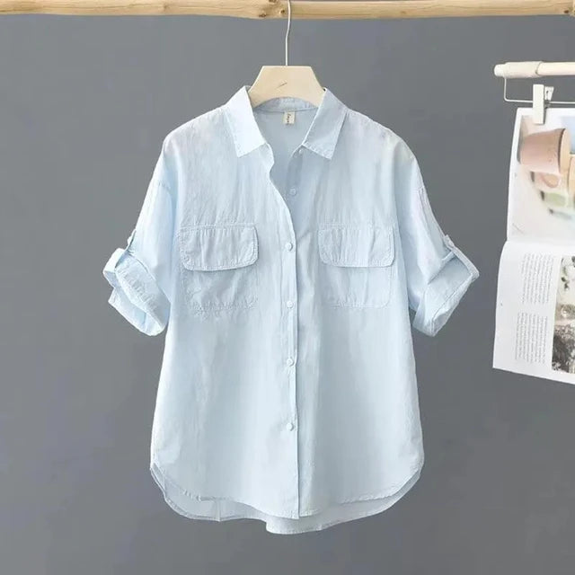 Yellow Cotton Polo Shirt for Women - "ModaChic" 2024 Collection