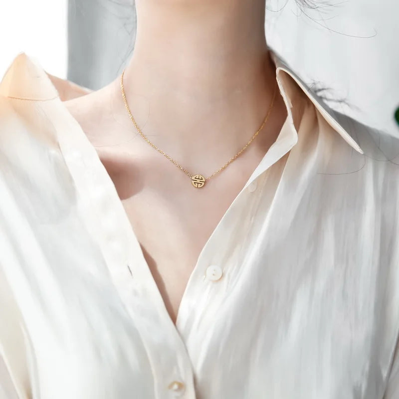 Betoverende Glanzende Gelukkig Woord Hanger Ketting