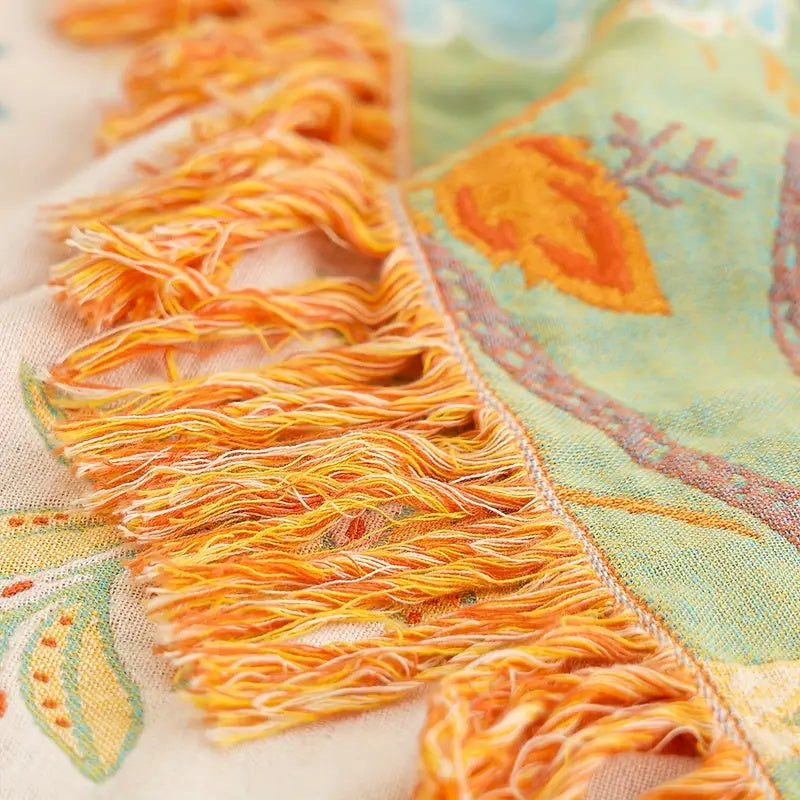 Zachte Fleece Deken met Boho Bloemenpatroon