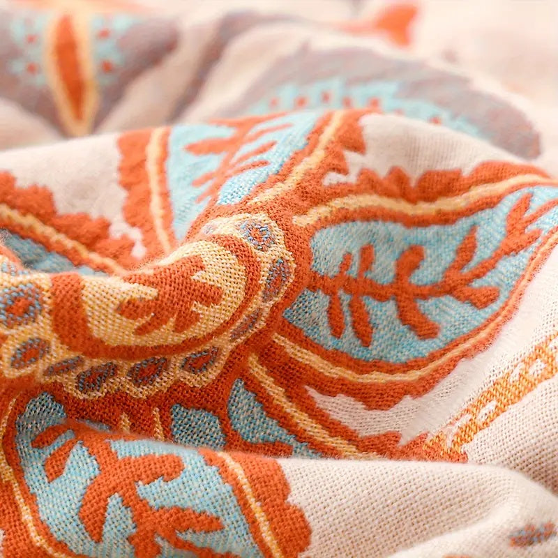 Zachte Fleece Deken met Boho Bloemenpatroon