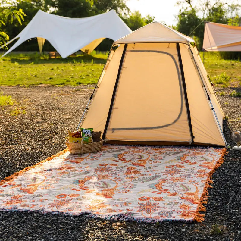 Zachte Fleece Deken met Boho Bloemenpatroon