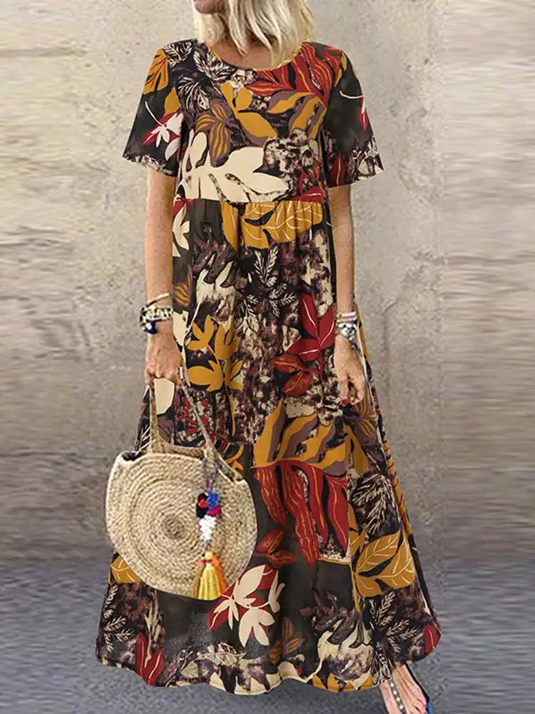 Luna Vintage Bloemenprint Zomerjurk