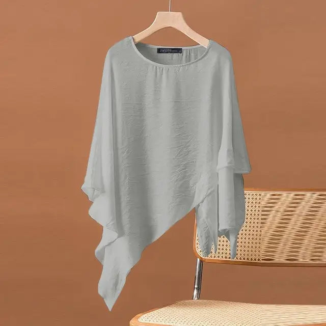 Blusa a manica lunga asimmetrica per donne