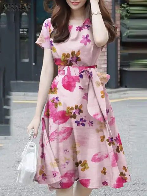 Bella Vista Zomerjurk met Elegant Bedrukt Ontwerp