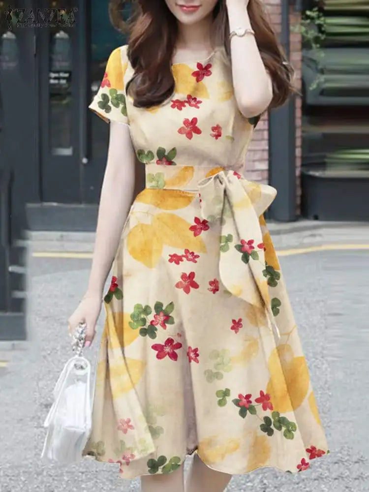 Bella Vista Zomerjurk met Elegant Bedrukt Ontwerp