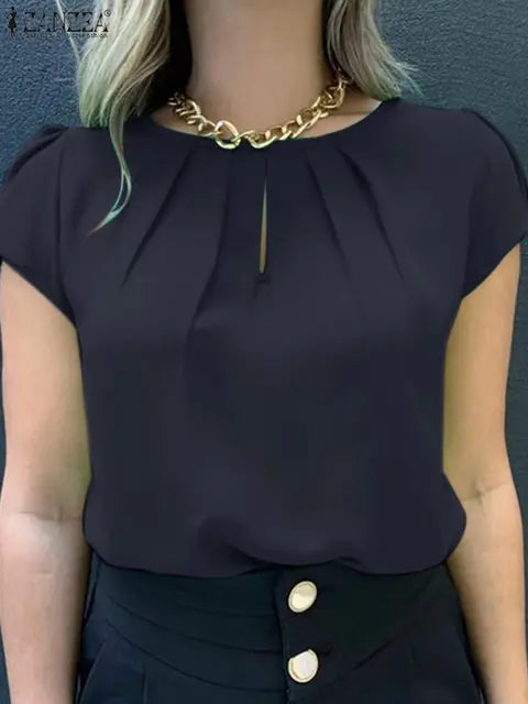 Sommerbluse mit kurzen Ärmeln und ansprechendem Design