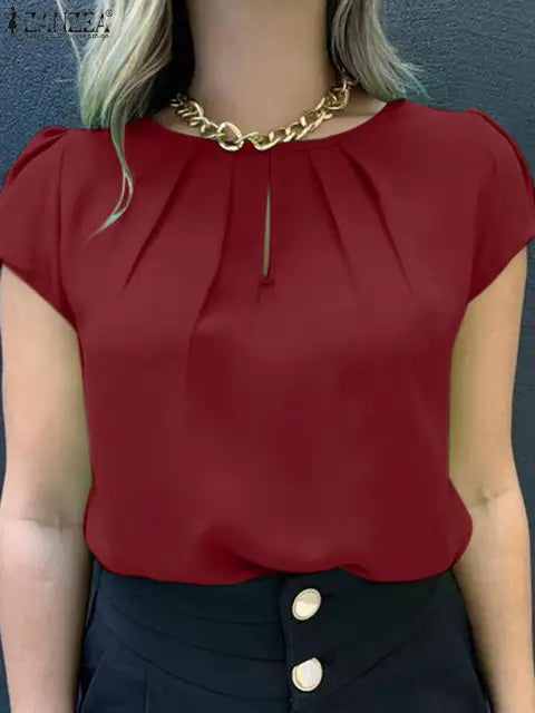 Sommerbluse mit kurzen Ärmeln und ansprechendem Design